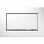 Geberit Sigma 20 bedieningspaneel DF frontbediend 24.6x16.4cm t.b.v. inbouwreservoir 8 en 12cm wit/glans verchr./wit 115883KJ1