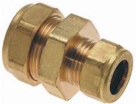 Bonfix Knelfitting, messing, rechte koppeling, verloop sok 12 x 10mm (knel x knel)