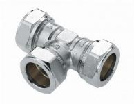 Bonfix 82502 T-stuk 22 mm vernikkeld