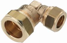 Bonfix Knelfitting messing knie koppeling 90gr verlopend 22 x 15mm (knel x knel) 82464