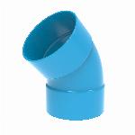 Wavin Ventiza, bocht, pvc, 125mm, 45 graden, m/m, blauw 3171212004