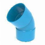Wavin Ventiza, bocht, pvc, 80mm, 45 graden, m/m, blauw