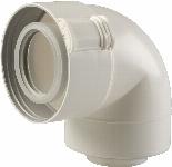 Ubbink UbiFit bocht 87� klemband concentrisch PP/KS 80/125 wit 0229520