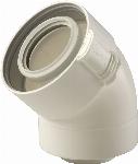 Ubbink UbiFit bocht 45� klemband concentrisch PP/KS 80/125 wit 0229500
