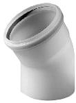 Ubbink enkelwandig rookgas, bocht, kunststof, steekeind 80mm, mof 95mm, wit RAL9010 0123050