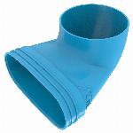 Wavin Ventiza eindstuk, ovaal, PVC, 195x125mm, blauw