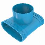 Wavin Ventiza t-stuk, ovaal, PVC, 195x125mm, blauw