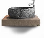 Looox Wooden Mini Base Shelf 40cm eiken 'old grey' WMBS400