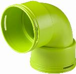 Ubbink rond luchtkanaal kunststof 90mm kanaaleind gladde bocht 90 lengte 55x55mm insteek 55mm 0188174