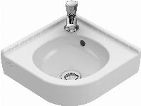 Villeroy & Boch O.novo hoekfontein 32x32cm m. kraangat m. overloop wit 73103201