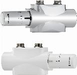 Heimeier Multilux H-onderblok recht haaks 1/2" buitendraad 3/4" Euroconus tweepijp hartafstand 50mm wit 9690-27.800