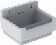 Geberit 300 Basic uitstortgootsteen met overloop met roostergaten 460x365x300mm wit S8A00100000G