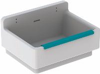 Geberit 300 Basic uitstortgootsteen 61 cm met stootrand, overloop en roostergaten wit S8A00200000G