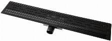 Blue Label RVS douchegoot 70 cm met flens, standaard rooster zwart SD70VSTBL