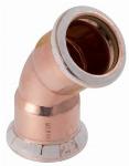 Geberit Mapress, Bocht, gas, 45 graden, 1-delig, koper, met HNBR afdichtring, 28mm x 28mm (persmof x persmof)