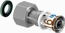 Uponor S-Press Plus pers schroefkoppeling m. wartel bi.dr. 16mmx1/2" 1070602