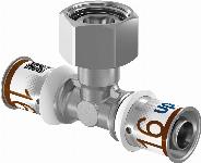 Uponor S-Press Plus Aqua pers SK-T-stuk Geberit 16x1/2"bix16mm 1070659