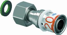Uponor S-Press Plus pers schroefkoppeling m. wartel bi.dr.  20mmx1/2" 1070604