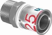 Uponor Puntstuk recht S-press plus 25mm  x 3/4" (pers x buitendraad) messing 10 bar 1070507