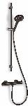Blue Label Brondby glijstangset 90cm met douchethermostaat 150mm slang 150cm geborsteld nikkel FK-8072A-S-BN