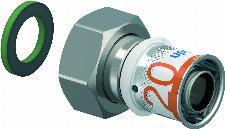 Uponor S-Press Plus pers schroefkoppeling m. wartel bi.dr. 20mmx3/4" 1070605