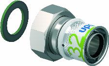 Uponor S-Press Plus pers schroefkoppeling m. wartel bi.dr. 32mmx1 1/4" 1070610