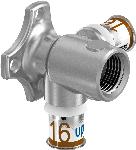 Uponor S-Press Plus Aqua pers dubbele muurplaat 90� 16x1/2"x16mm Binnendraad 1070648