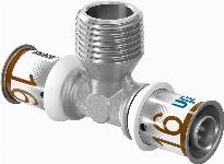 Uponor S-Press Plus T-stuk buitendraad 16x1/2"x16mm 1070592