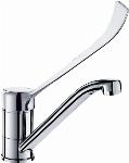 Delabie mechanische keukenkraan voor spoeltafel of trog met draaibare uitloop 2210LBEL