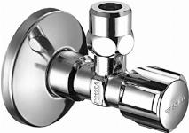 Schell Comfort hoekstopkraan met rozet 3/8"x10mm z. zelfdichtende schroefdraad m. comfort greep chroom 050950699