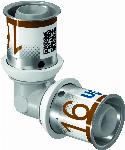 Uponor S-press fitting knie 1-delig hoek 90 aansluiting 1: 16mm persmof aansluiting 2: 16mm persmof 1039929