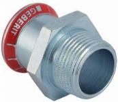 Geberit Mapress, Puntstuk, recht, 1-delig, C-staal, met CIIR afdichtring, 54mm x R1.1/2" (persmof x buitendraad)