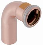 Geberit Mapress, Bocht, gas, 90 graden, 1-delig, koper, met HNBR afdichtring, 15mm x 15mm (schuifeind x persmof)