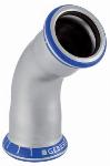 Geberit Mapress, Bocht, 45 graden, 1-delig, RVS 316, met CIIR afdichtring, 22mm x 22mm (persmof x persmof)