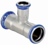 Geberit Mapress, T-stuk, 90 graden, RVS 316, met CIIR afdichtring, 28mm x 22mm x 28mm (persmof x persmof x persmof)