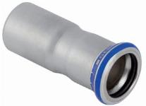 Geberit Mapress, Verloopsok, recht, 1-delig, RVS 316, met CIIR afdichtring, 22mm x 15mm (schuifeind x persmof)