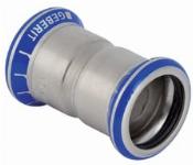 Geberit Mapress, Sok, recht, 1-delig, RVS 316, met CIIR afdichtring, 35mm x 35mm (persmof x persmof)