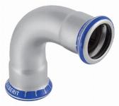 Geberit Mapress, Bocht, 90 graden, 1-delig, RVS 316, met CIIR afdichtring, 15mm x 15mm (persmof x persmof)