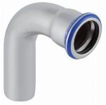 Geberit Mapress, Bocht, 90 graden, 1-delig, RVS 316, met CIIR afdichtring, 54mm x 54mm (schuifeind x schuifeind)
