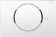 Geberit Sigma 10 bedieningspaneel SF frontbediend 24.6x16.4cm t.b.v. inbouwreservoir 8 en 12cm wit/glans verchr./wit 115758KJ5
