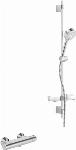 Hansa Hansamicra renovatieset glijstangset m. douchethermostaat HOH=15cm m. Hansabasicjet glijstangset 92cm chroom 48150171