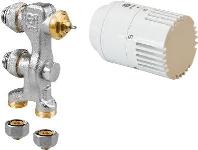 Jaga Pro aansluitset 12 2-pijps met thermkop vloer 2x15mm v.KnockonWood Linea+ Mini Strada Tempo wit COLO.PF2.JW.3115