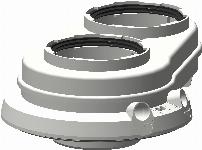 Atag Adapter voor rookgasaansluiting parallel 80/80mm RA10T0P0
