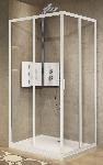 Novellini Lunes 2.0A, Douchewand, rechthoekig, hoekinstap, schuifdeur, 1950 x 870mm (HxB), profiel mat chroom, 4mm glas helder