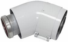 Vaillant Bocht 45 graden concentrisch 60/100 mm aluminium, set van 2 bochten 000020209569