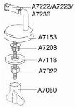 Pressalit scharnier type B13P999 voor T2 en 2000 zittingen voor closets met een hart op hart maat anders dan 155mm