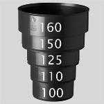 Ubbink meervoudig verloopstuk �100-110-125-150-160mm zwart 0544180