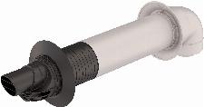 Ubbink Rolux 5H muurdoorvoer HR 60/100mm PP, concentrisch, telescopisch m. bocht 87� zwart 0229051