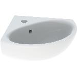 Geberit Bastia hoekfontein rond 45x40cm met kraangat met overloop wit 501611001