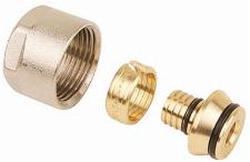 Henco Schroefkoppeling (3/4F) 16mm x 3/4" (compressiering x euroconus) DN8 max 10 bar EPDM onbehandeld messing recht EK16-2